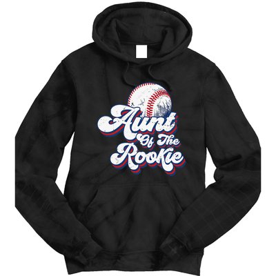 Aunt of Rookie 1st Birthday Baseball Theme Matching Party Tie Dye Hoodie