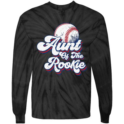 Aunt of Rookie 1st Birthday Baseball Theme Matching Party Tie-Dye Long Sleeve Shirt