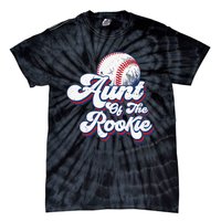 Aunt of Rookie 1st Birthday Baseball Theme Matching Party Tie-Dye T-Shirt