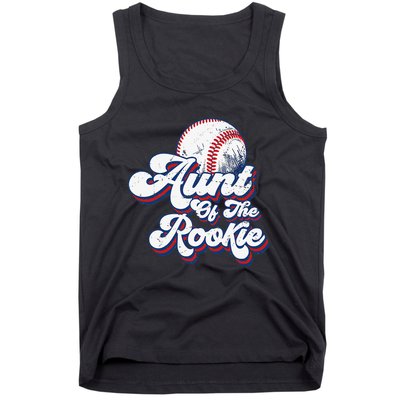 Aunt of Rookie 1st Birthday Baseball Theme Matching Party Tank Top