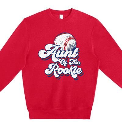 Aunt of Rookie 1st Birthday Baseball Theme Matching Party Premium Crewneck Sweatshirt