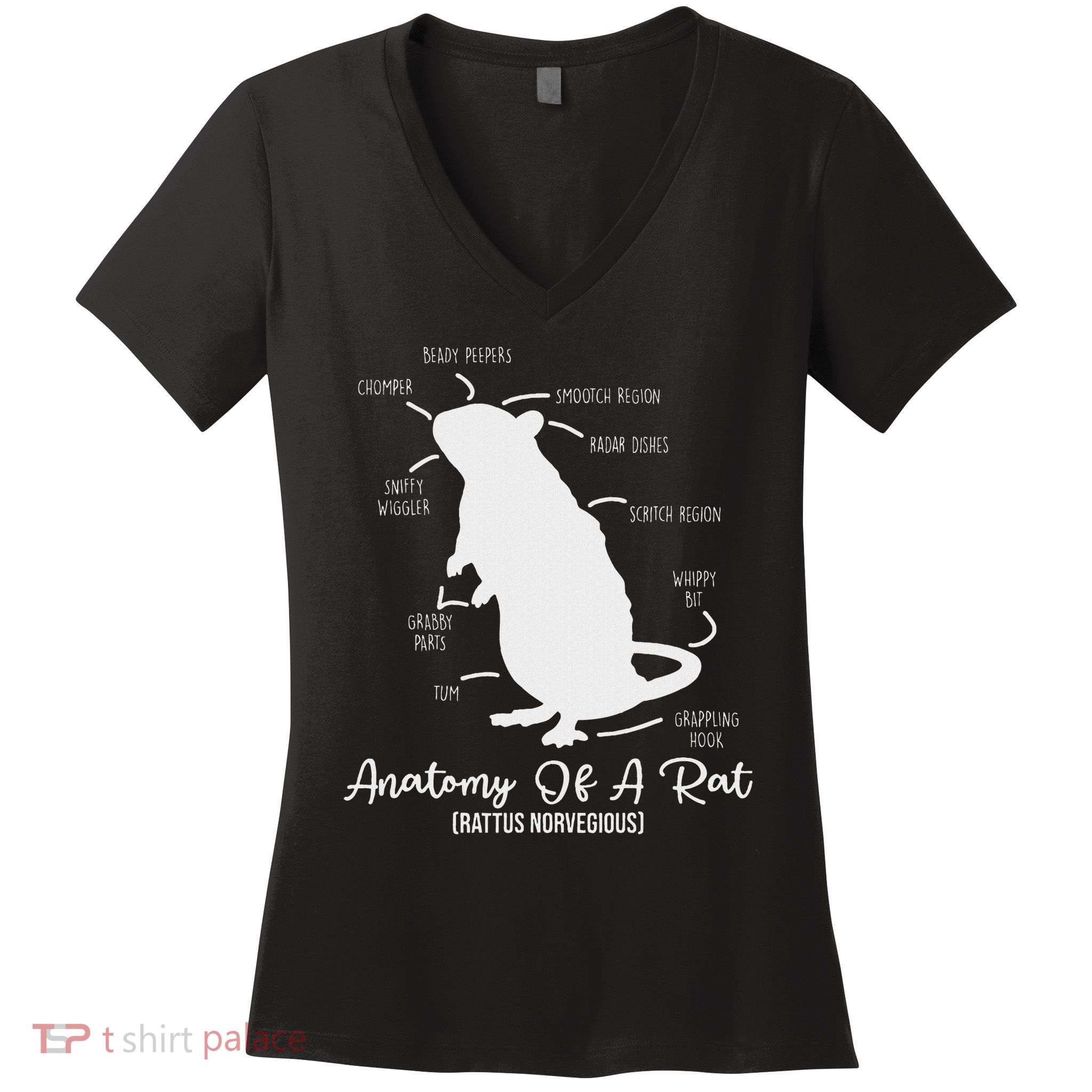 Anatomy Of Rat For Any Rat Lovers And Pet Rat Owners Women's V-Neck T-Shirt