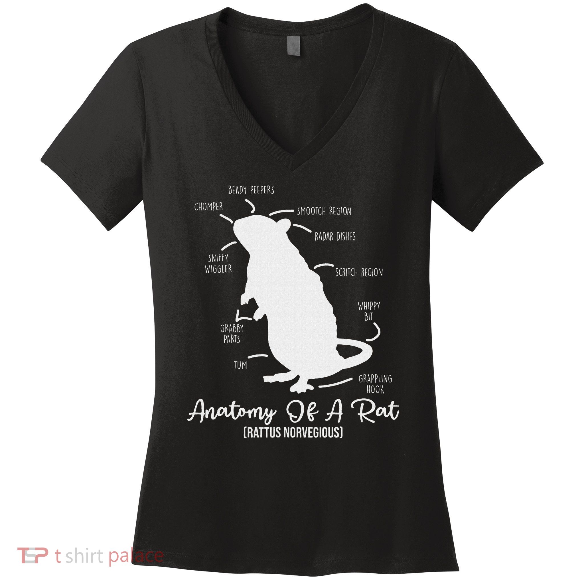 Anatomy Of Rat For Any Rat Lovers And Pet Rat Owners Women's V-Neck T-Shirt