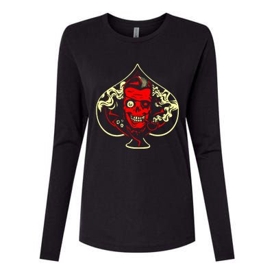 Ace Of Spades Zombie Womens Cotton Relaxed Long Sleeve T-Shirt