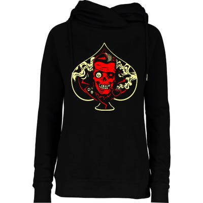 Ace Of Spades Zombie Womens Funnel Neck Pullover Hood