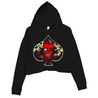 Ace Of Spades Zombie Crop Fleece Hoodie