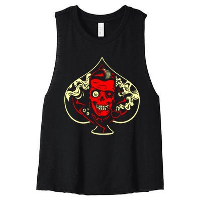 Ace Of Spades Zombie Women's Racerback Cropped Tank