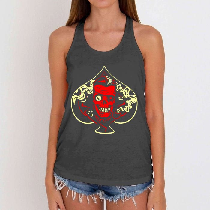 Ace Of Spades Zombie Women's Knotted Racerback Tank