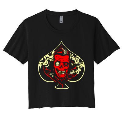 Ace Of Spades Zombie Women's Crop Top Tee