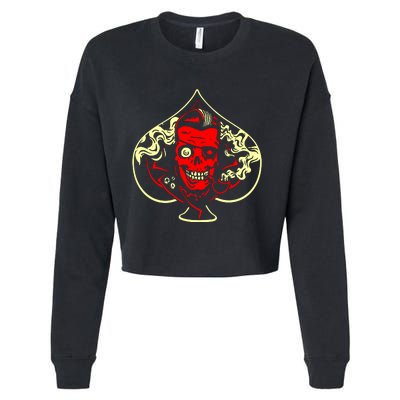 Ace Of Spades Zombie Cropped Pullover Crew