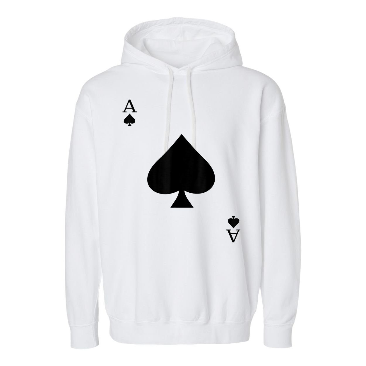 Ace Of Spades Deck Of Cards Halloween Costume Garment-Dyed Fleece Hoodie