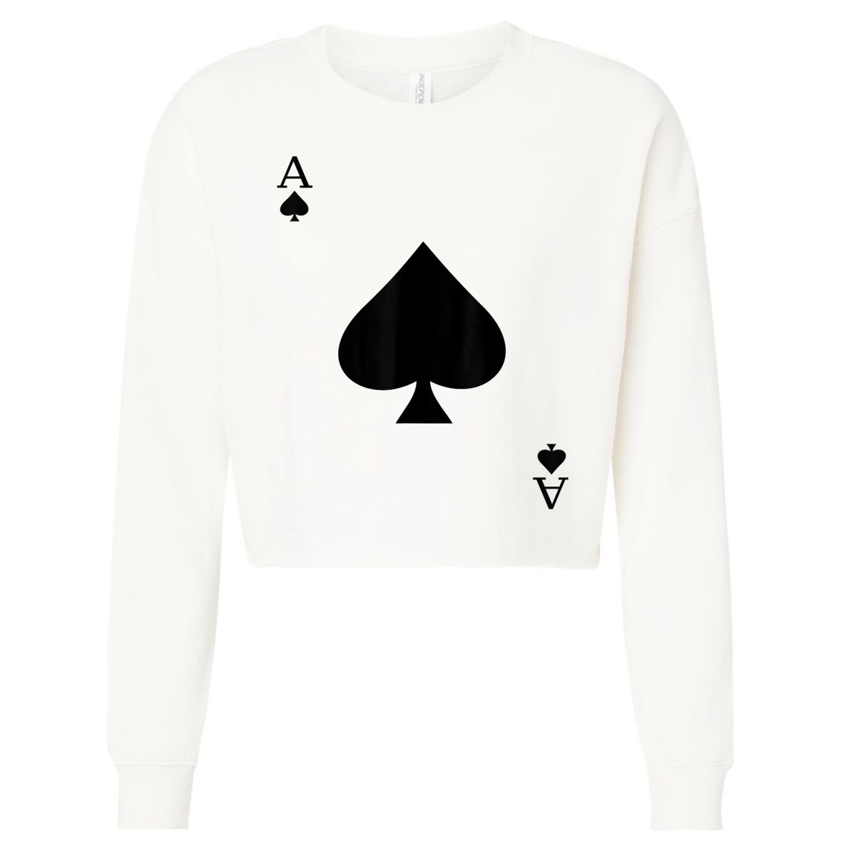 Ace Of Spades Deck Of Cards Halloween Costume Cropped Pullover Crew