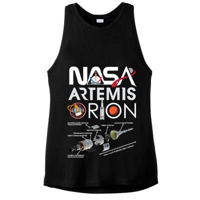 Artemis Orion Space Launch System SLS Schematics Ladies PosiCharge Tri-Blend Wicking Tank