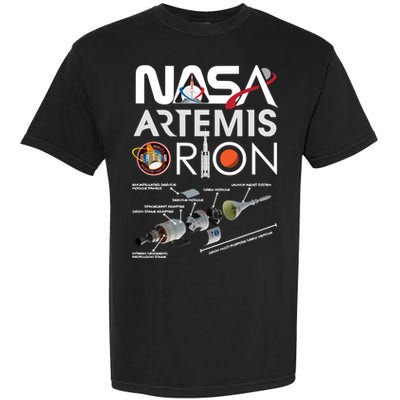 Artemis Orion Space Launch System SLS Schematics Garment-Dyed Heavyweight T-Shirt