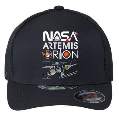 Artemis Orion Space Launch System SLS Schematics Flexfit Unipanel Trucker Cap