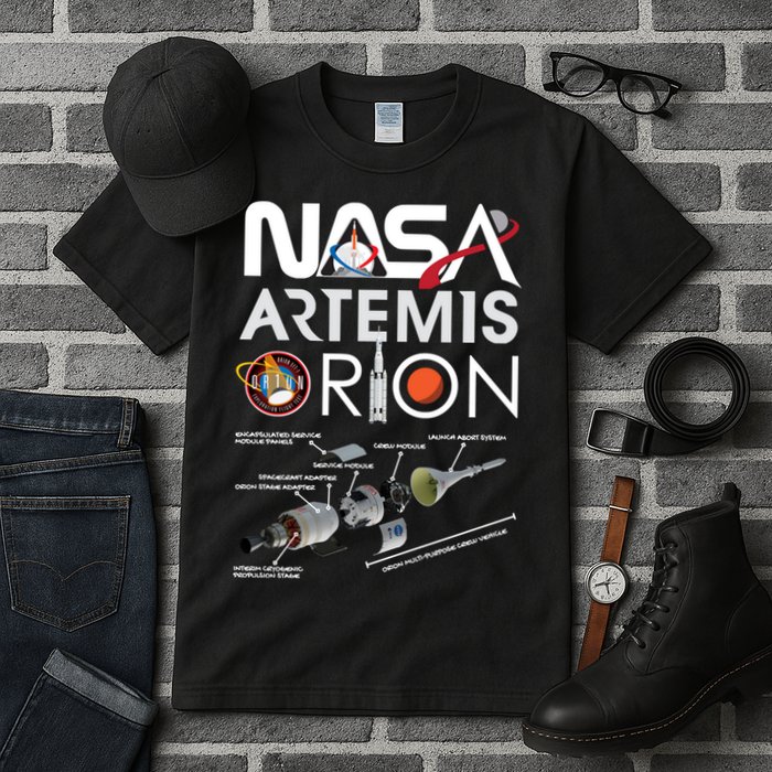 Artemis Orion Space Launch System SLS Schematics Tall T-Shirt