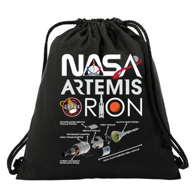 Artemis Orion Space Launch System SLS Schematics Drawstring Bag