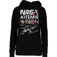 Artemis Orion Space Launch System SLS Schematics Womens Funnel Neck Pullover Hood