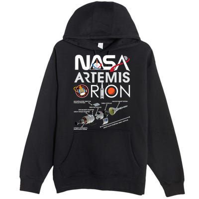 Artemis Orion Space Launch System SLS Schematics Premium Pullover Hoodie