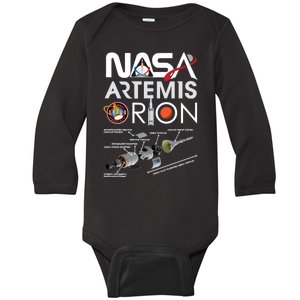 Artemis Orion Space Launch System SLS Schematics Baby Long Sleeve Bodysuit