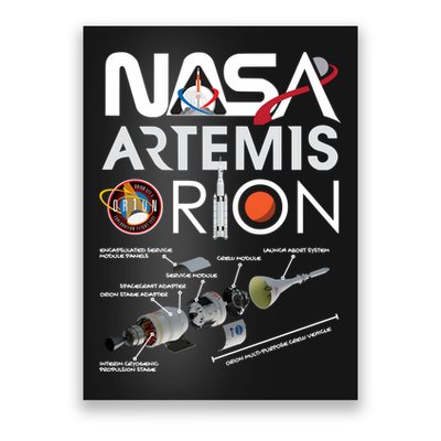 Artemis Orion Space Launch System SLS Schematics Poster
