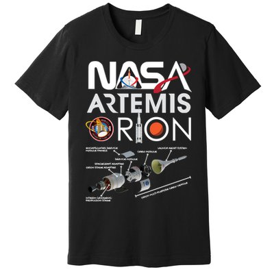 Artemis Orion Space Launch System SLS Schematics Premium T-Shirt