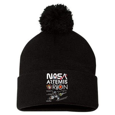 Artemis Orion Space Launch System SLS Schematics Pom Pom 12in Knit Beanie