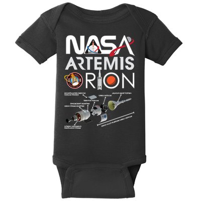 Artemis Orion Space Launch System SLS Schematics Baby Bodysuit
