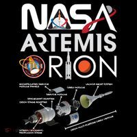 Artemis Orion Space Launch System SLS Schematics Baby Bodysuit