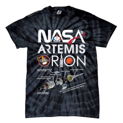 Artemis Orion Space Launch System SLS Schematics Tie-Dye T-Shirt