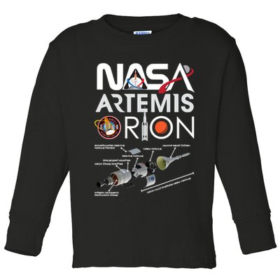 Artemis Orion Space Launch System SLS Schematics Toddler Long Sleeve Shirt