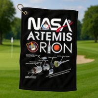 Artemis Orion Space Launch System SLS Schematics Golf Towel