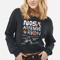 Artemis Orion Space Launch System SLS Schematics Cropped Pullover Crew
