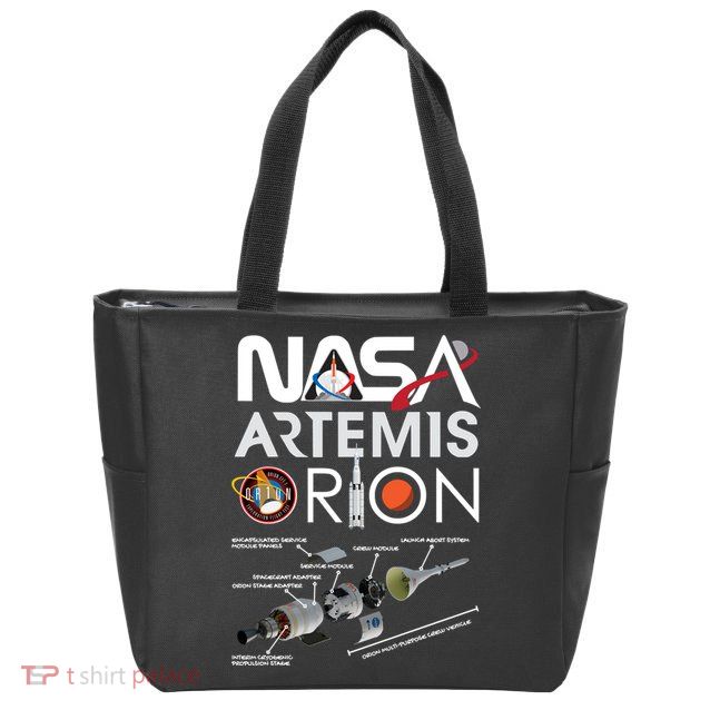 Artemis Orion Space Launch System SLS Schematics Zip Tote Bag