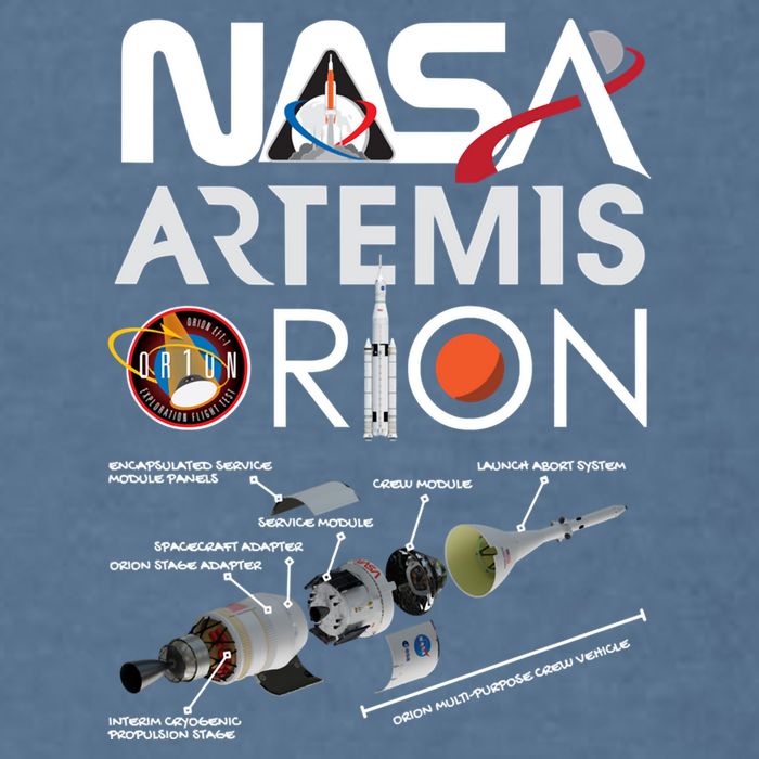 Artemis Orion Space Launch System SLS Schematics Garment-Dyed Sweatshirt