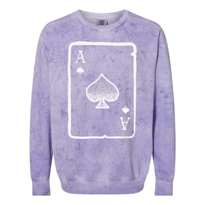 Ace Of Spades Poker Playing Card Halloween Costume Colorblast Crewneck Sweatshirt