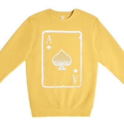 Ace Of Spades Poker Playing Card Halloween Costume Premium Crewneck Sweatshirt