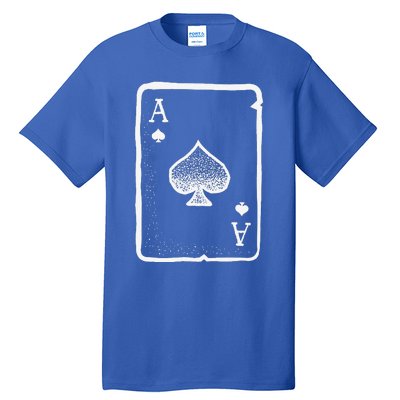 Ace Of Spades Poker Playing Card Halloween Costume Tall T-Shirt