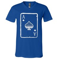 Ace Of Spades Poker Playing Card Halloween Costume V-Neck T-Shirt