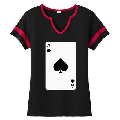 Ace Of Spades Playing Card Ace Card Ladies Halftime Notch Neck Tee