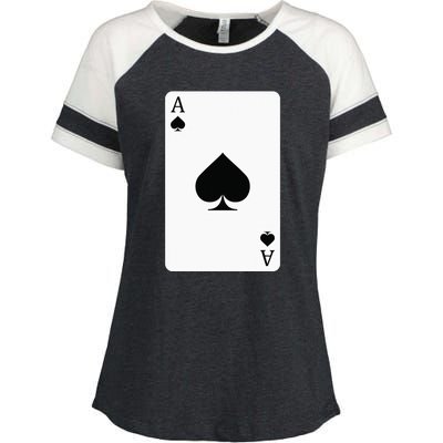 Ace Of Spades Playing Card Ace Card Enza Ladies Jersey Colorblock Tee