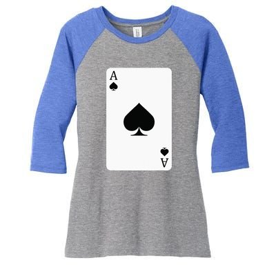 Ace Of Spades Playing Card Ace Card Women's Tri-Blend 3/4-Sleeve Raglan Shirt