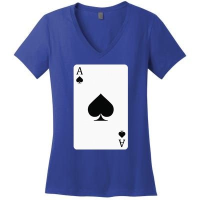 Ace Of Spades Playing Card Ace Card Women's V-Neck T-Shirt