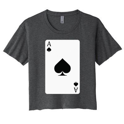 Ace Of Spades Playing Card Ace Card Women's Crop Top Tee