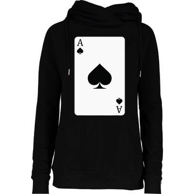 Ace Of Spades Playing Card Ace Card Womens Funnel Neck Pullover Hood