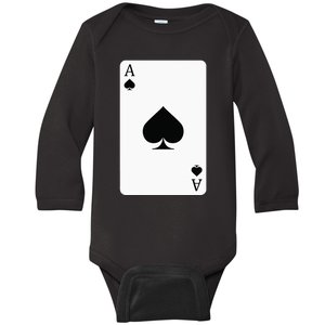 Ace Of Spades Playing Card Ace Card Baby Long Sleeve Bodysuit