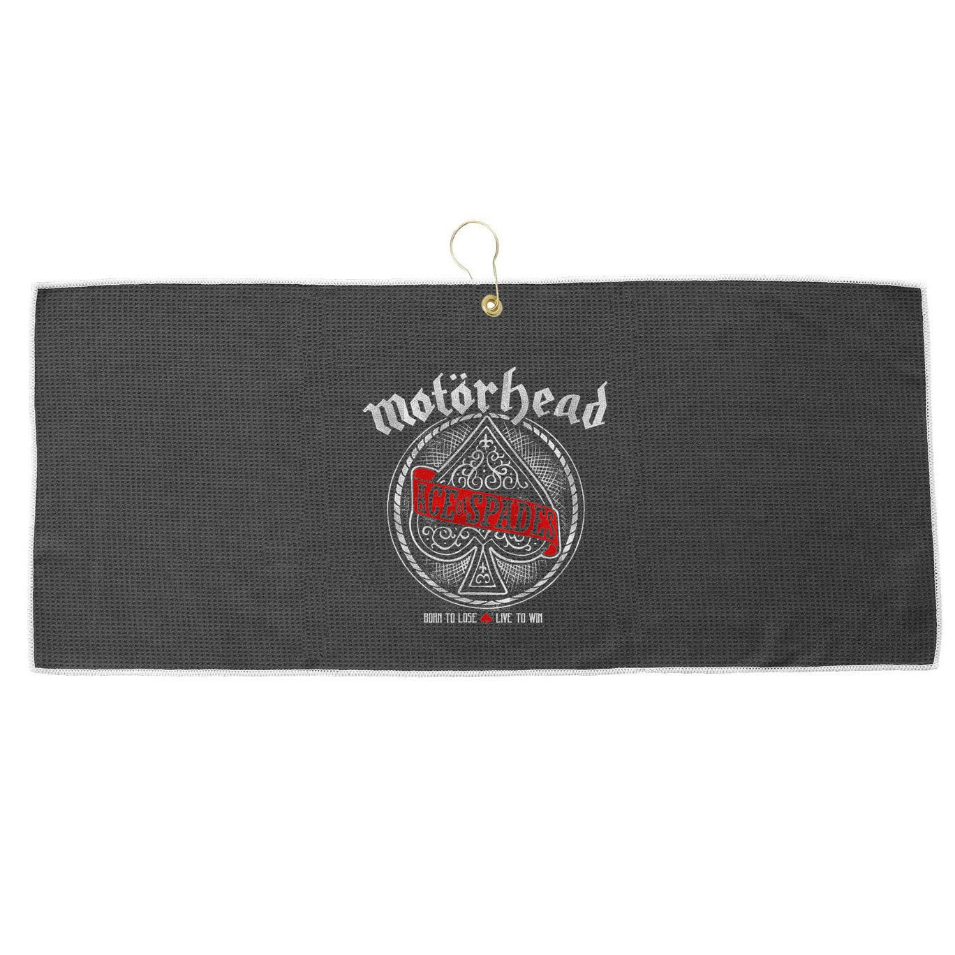 Ace Of Spades Red Sash Large Microfiber Waffle Golf Towel
