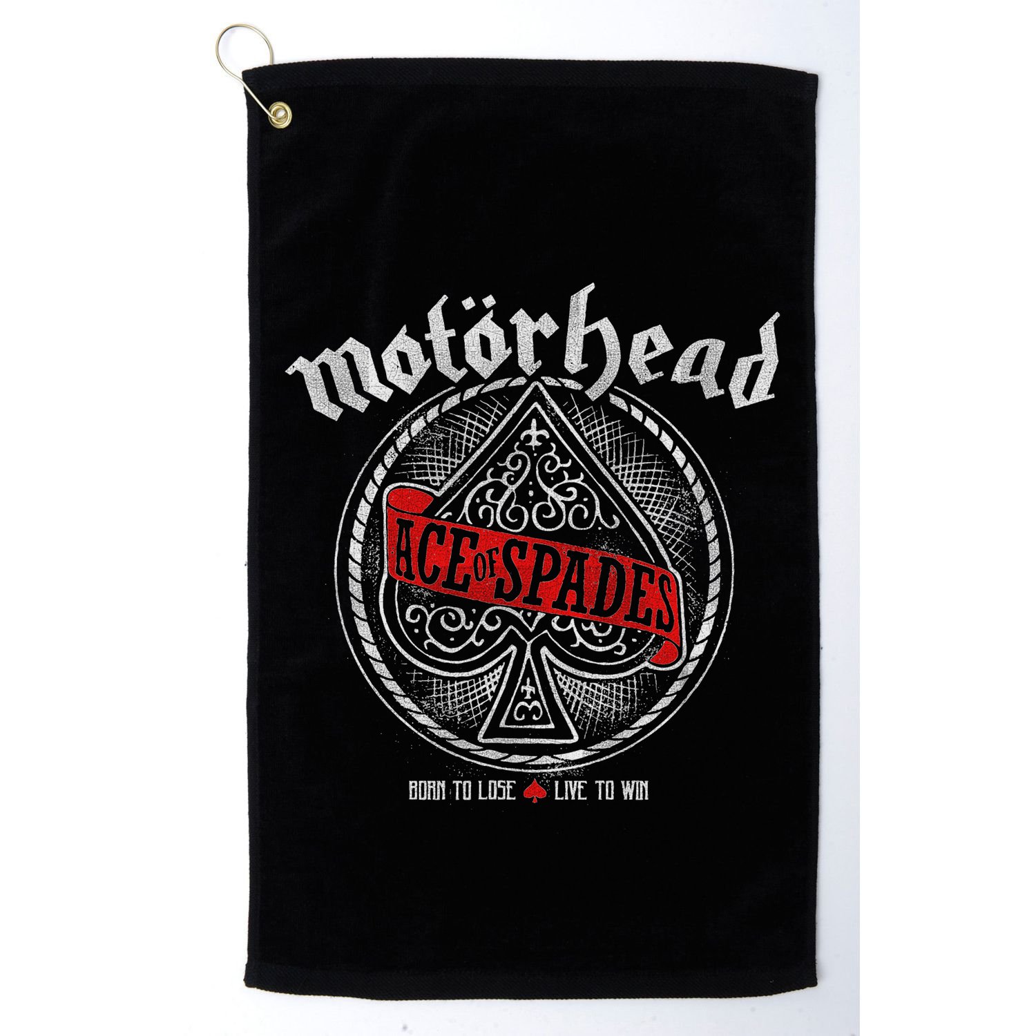 Ace Of Spades Red Sash Golf Towel