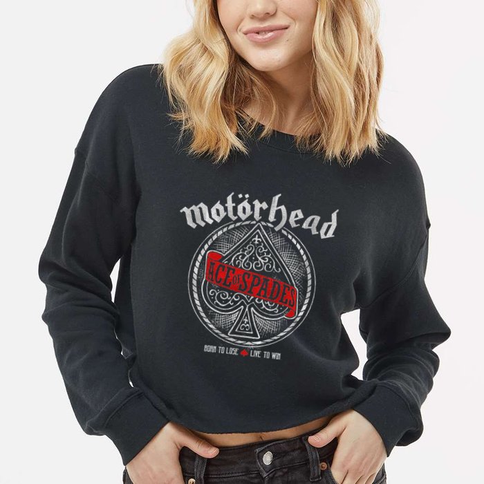 Ace Of Spades Red Sash Cropped Pullover Crew