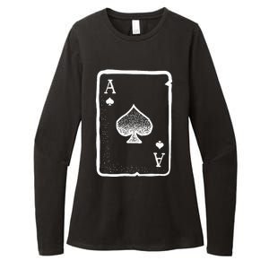 Ace of Spades Poker Playing Card Halloween Costume Womens CVC Long Sleeve Shirt